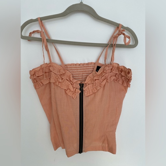 Urban Renewal zip-up coral camisole. Sz Medium - Picture 1 of 3